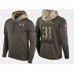 Nike New York Rangers 31 Ondrej Pavelec Olive Salute To Service Pullover Hoodie