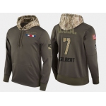 Nike New York Rangers 7 Rod Gilbert Retired Olive Salute To Service Pullover Hoodie