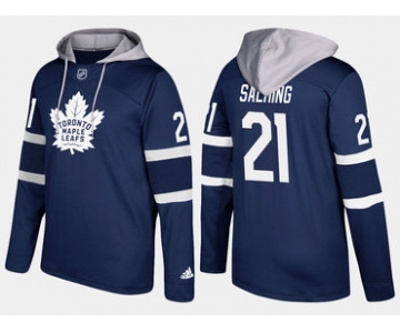 Adidas Toronto Maple Leafs 21 Borje Salming Retired Royal Name And Number Hoodie