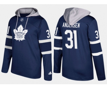 Adidas Toronto Maple Leafs 31 Frederik Andersen Name And Number Royal Hoodie
