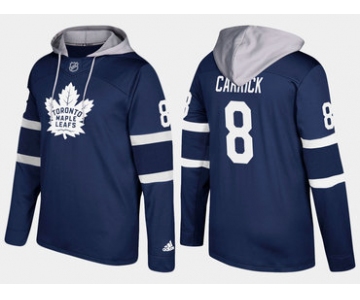 Adidas Toronto Maple Leafs 8 Connor Carrick Name And Number Royal Hoodie