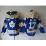 Men's Toronto Maple Leafs #17 Wendel Clark Old Time Hockey Light Blue Hoodie