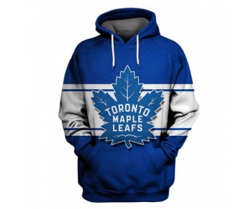 Men's Toronto Maple Leafs Blue Fashion All Stitched Hooded Sweatshirt