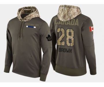 Nike Toronto Maple Leafs 28 Connor Brown Olive Salute To Service Pullover Hoodie