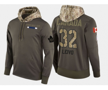 Nike Toronto Maple Leafs 32 Josh Leivo Olive Salute To Service Pullover Hoodie