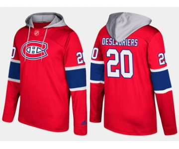 Adidas Montreal Canadiens 20 Nicolas Deslauriers Name And Number Red Hoodie