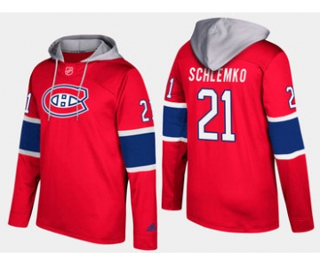 Adidas Montreal Canadiens 21 David Schlemko Name And Number Red Hoodie