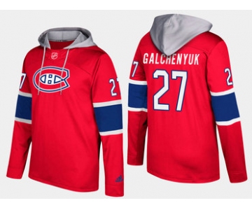 Adidas Montreal Canadiens 27 Alex Galchenyuk Name And Number Red Hoodie