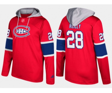 Adidas Montreal Canadiens 28 Mike Reilly Name And Number Red Hoodie