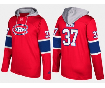 Adidas Montreal Canadiens 37 Antti Niemi Name And Number Red Hoodie