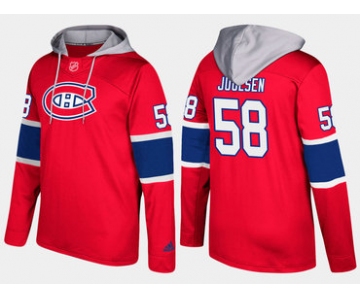 Adidas Montreal Canadiens 58 Noah Juulsen Name And Number Red Hoodie