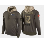 Nike Montreal Canadiens 12 Dickie Moore Retired Olive Salute To Service Pullover Hoodie