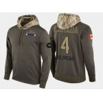 Nike Montreal Canadiens 4 Jean Beliveau Retired Olive Salute To Service Pullover Hoodie