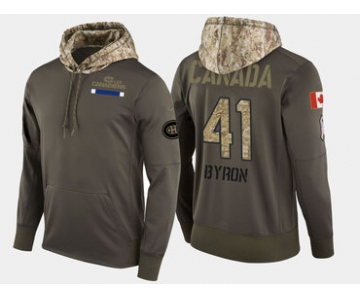 Nike Montreal Canadiens 41 Paul Byron Olive Salute To Service Pullover Hoodie