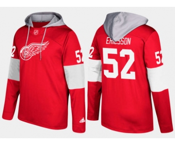 Adidas Detroit Red Wings 52 Jonathan Ericsson Name And Number Red Hoodie
