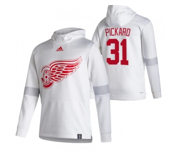 Detroit Red Wings #31 Calvin Pickard Adidas Reverse Retro Pullover Hoodie White