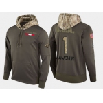 Nike Detroit Red Wings 1 Terry Sawchuk Retired Olive Salute To Service Pullover Hoodie