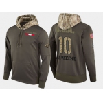 Nike Detroit Red Wings 10 Alex Delvecchio Retired Olive Salute To Service Pullover Hoodie