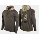 Nike Detroit Red Wings 14 Gustav Nyquist Olive Salute To Service Pullover Hoodie