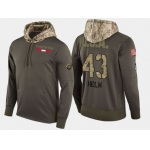 Nike Detroit Red Wings 43 Darren Helm Olive Salute To Service Pullover Hoodie