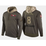 Nike Detroit Red Wings 8 Justin Abdelkader Olive Salute To Service Pullover Hoodie