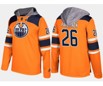 Adidas Edmonton Oilers 26 Iiro Pakarinen Name And Number Orange Hoodie