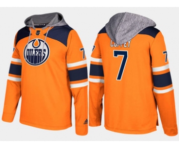 Adidas Edmonton Oilers 7 Paul Coffey Orange Name And Number Hoodie