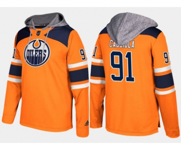Adidas Edmonton Oilers 91 Drake Caggiula Name And Number Orange Hoodie