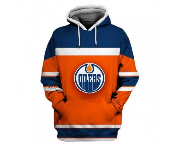 Men's Edmonton Oilers Orange All Stitched Hooded Sweatshirt