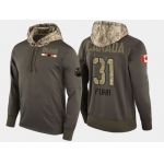 Nike Edmonton Oilers 31 Grant Fuhr Retired Olive Salute To Service Pullover Hoodie