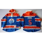 Old Time Hockey Edmonton Oilers #5 Mark Fayne Royal Blue Hoodie