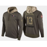 Nike Columbus Blue Jackets 13 Cam Atkinson Olive Salute To Service Pullover Hoodie