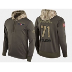 Nike Columbus Blue Jackets 71 Nick Foligno Olive Salute To Service Pullover Hoodie