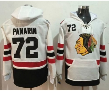 Blackhawks #72 Artemi Panarin White Name & Number Pullover NHL Hoodie