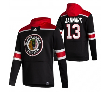 Chicago Blackhawks #13 Mattias Janmark Adidas Reverse Retro Pullover Hoodie Black