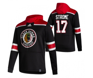 Chicago Blackhawks #17 Dylan Strome Adidas Reverse Retro Pullover Hoodie Black
