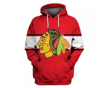 Men's Chicago Blackhawks Red All Stitched Hooded Sweatshirt