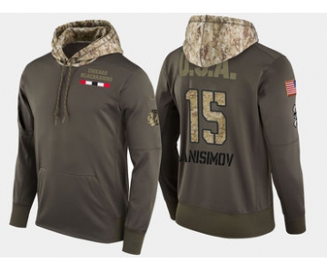 Nike Chicago Blackhawks 15 Artem Anisimov Olive Salute To Service Pullover Hoodie