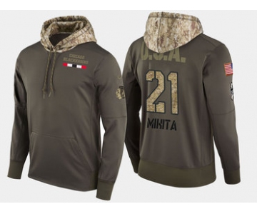 Nike Chicago Blackhawks 21 Stan Mikita Retired Olive Salute To Service Pullover Hoodie