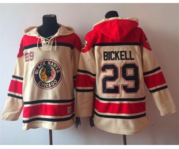 Old Time Hockey Chicago Blackhawks #29 Bryan Bickell Cream Hoodie