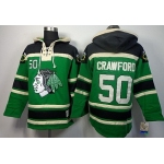 Old Time Hockey Chicago Blackhawks #50 Corey Crawford Green Hoodie