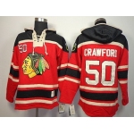 Old Time Hockey Chicago Blackhawks #50 Corey Crawford Red Hoodie