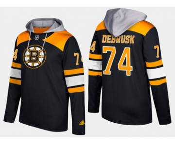 Adidas Boston Bruins 74 Jake Debrusk Name And Number Black Hoodie