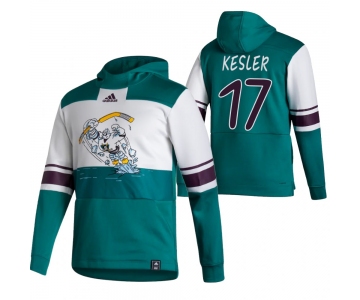 Anaheim Ducks #17 Ryan Kesler Adidas Reverse Retro Pullover Hoodie White Green