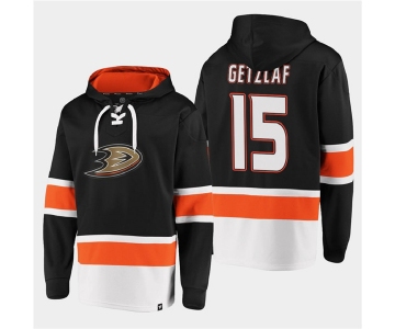 Men's Anaheim Ducks #15 Ryan Getzlaf Black Ageless Must-Have Lace-Up Pullover Hoodie