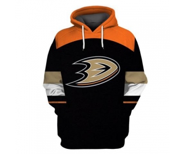 Men's Anaheim Ducks Black All Stitched Hooded Sweatshirt