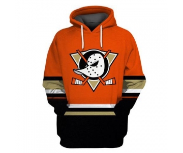 Men's Anaheim Ducks Orange Alternate All Stitched Hooded Sweatshirt