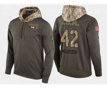 Nike Anaheim Ducks 42 Josh Manson Olive Salute To Service Pullover Hoodie