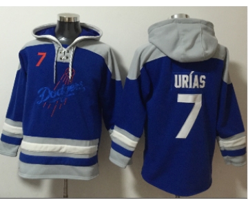 Men's Los Angeles Dodgers #7 Julio Urias Blue Ageless Must Have Lace Up Pullover Hoodie