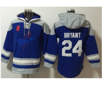 Men's Los Angeles Dodgers #8 #24 Kobe Bryant Blue Ageless Must Have Lace Up Pullover Hoodie